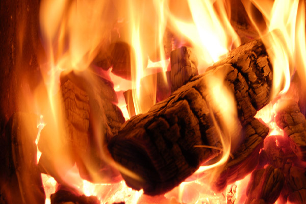 image of a fire depicting historic home heating