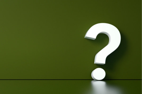 3D question mark in front of an olive green background depicting How to Improve Indoor Air Quality FAQs