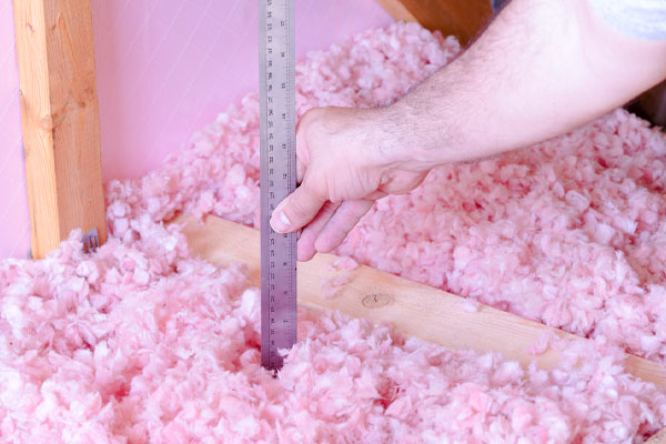 image of attic insulation measurement