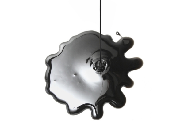 black liquid pouring depicting heating oil leak