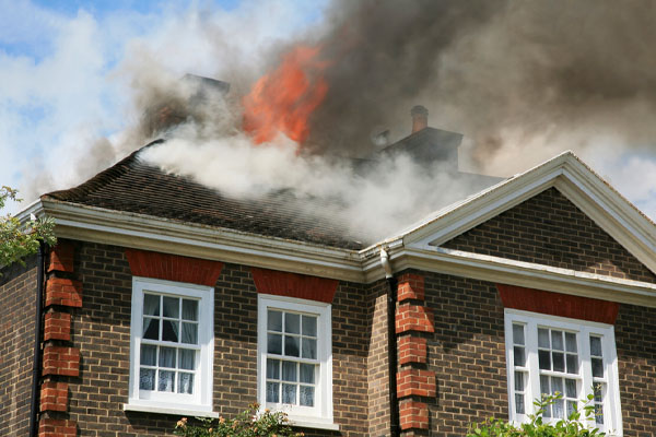 image of a housefire started by heating equipment