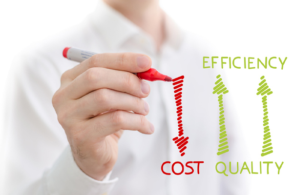 image of efficiency vs cost depicting variable speed furnace