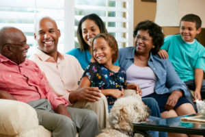 image of family enjoying holidays and home heating in winter