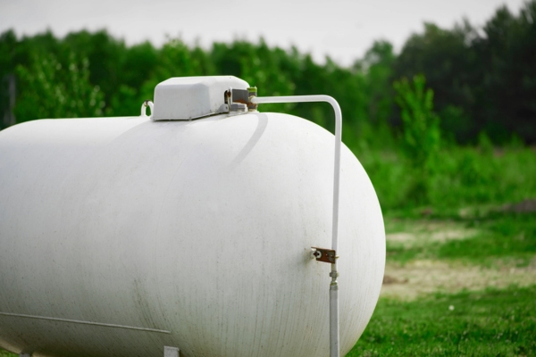 propane fuel tank installed outdoors