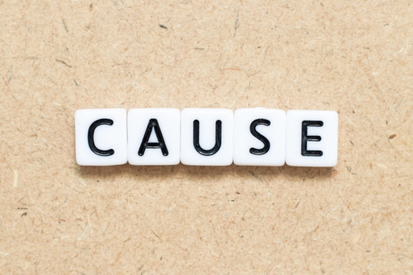 CAUSE spelled using plastic letter beads depicting High Indoor Humidity