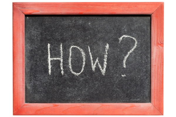 HOW written on a mini chalkboard depicting How a Float Gauge Works