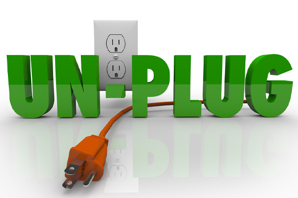 image of the word unplug depicting unplugging hvac unit
