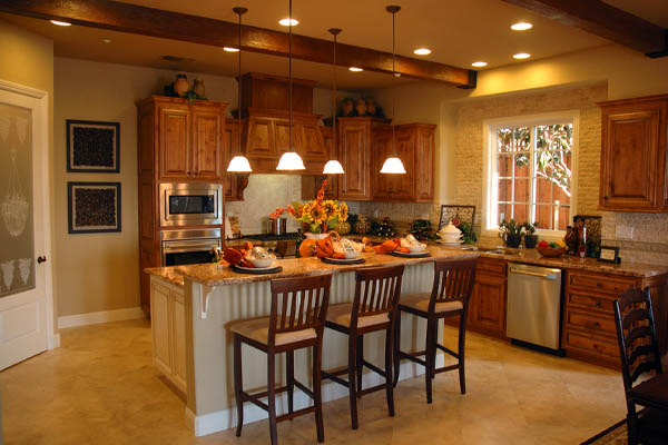image of kitchen and lights depicting flickering lights when ac turns on