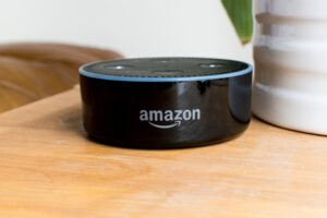 image of an amazon echo depicting how to connect smart oil gauge to alexa