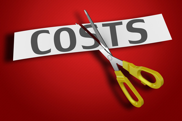 scissors cutting costs depicting low boiler heating costs