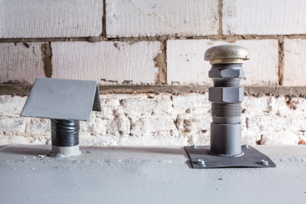 heating oil tank gauge on gray surface