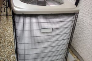 image of a frozen air conditioner in summer