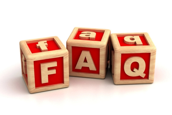 FAQ spelled using wooden blocks depicting questions about Forced Air vs. Hydronic Heating Systems