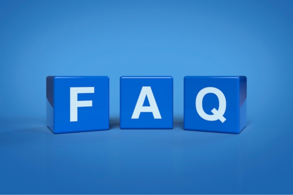 FAQ spelled using blue letter cubes depicting Furnace Noise questions