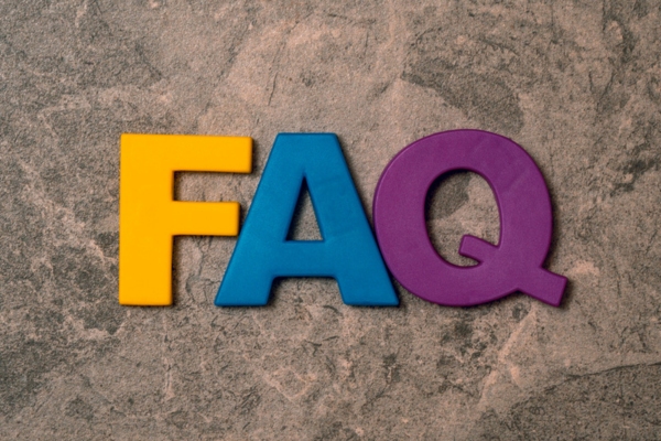 FAQ spelled using 3D colored letters depicting Heating Oil Technology questions