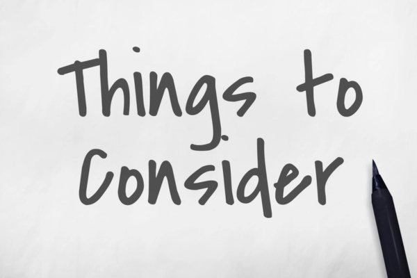 things to consider handwritten on a paper